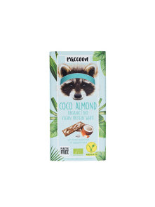 Organska Raccoon veganska proteinska čokolada kokos i badem u ambalaži od 40g