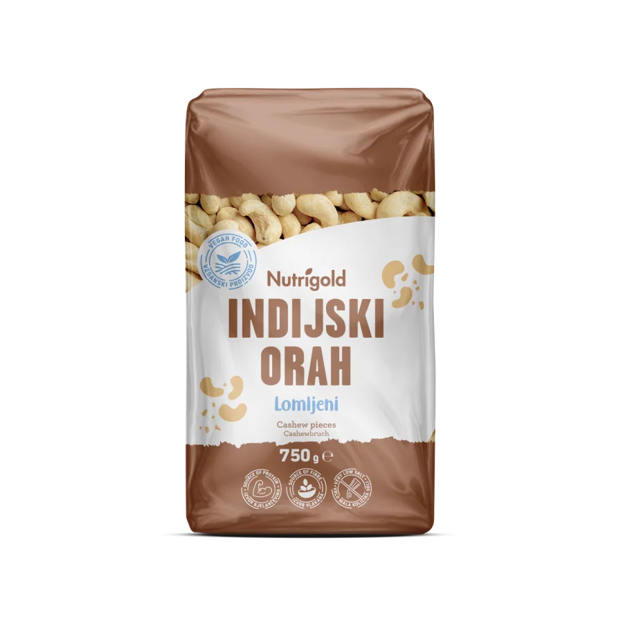 Indijski oraščić lomljeni - Sirov 750g Nutrigold