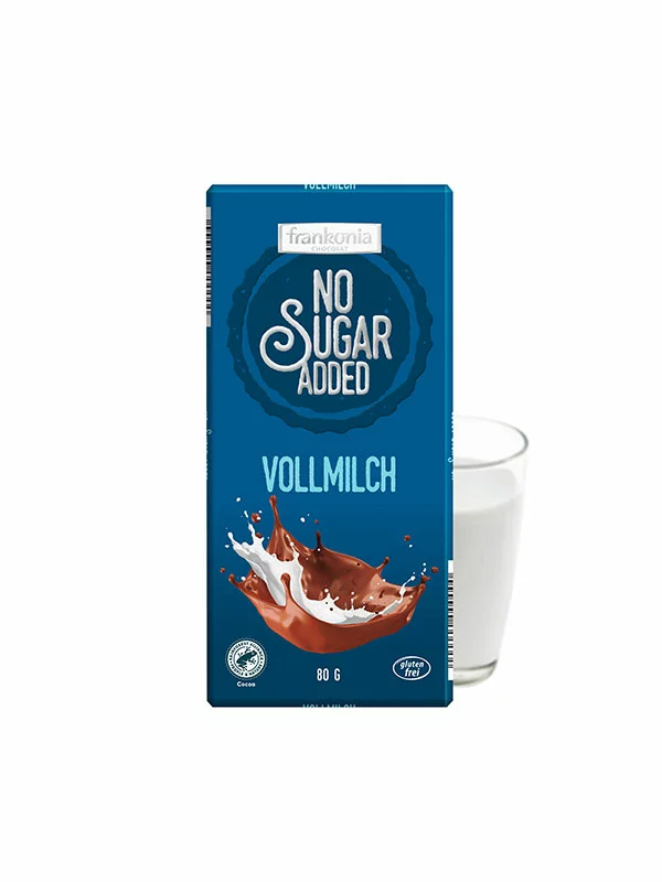 Frankonia mliječna čokolada bez dodanog šećera u plavoj ambalaži od 80g