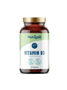 Nutrigold vitamin D3 veganske kapsule u tamnoj ambalaži od 90 kapsula