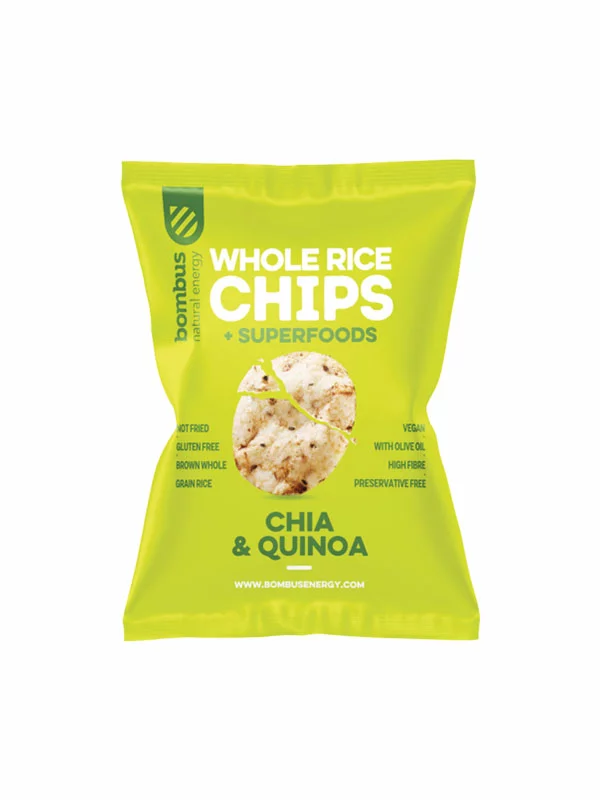 Rižin čips Chia & Quinoa Bez glutena - 60g Bombus