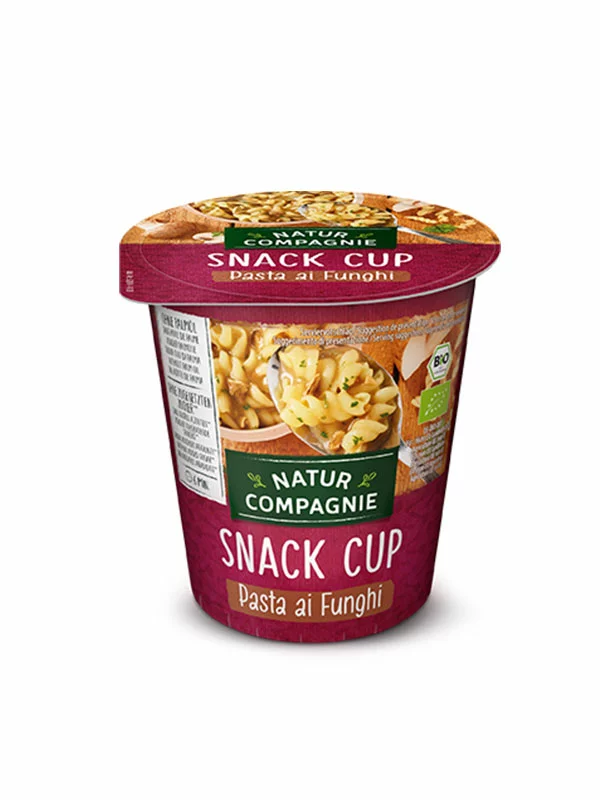 Snack cup tjestenina s gljivama u pakiranju od 50g.