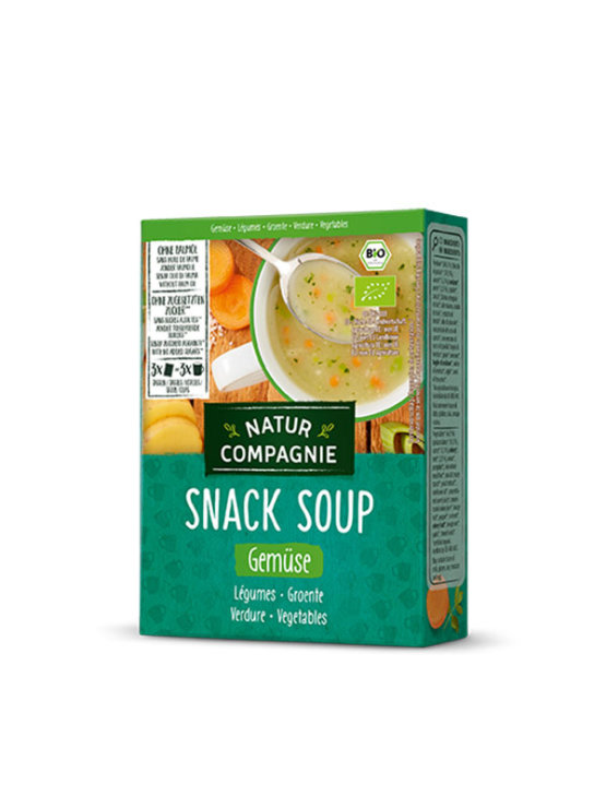 Instant povrtna juha u 3 doze od 18g u kartonskom pakiranju.