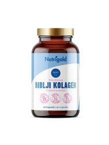 Nutrigold hidrolizirani riblji kolagen u staklenoj ambalaži s 90 kapsula