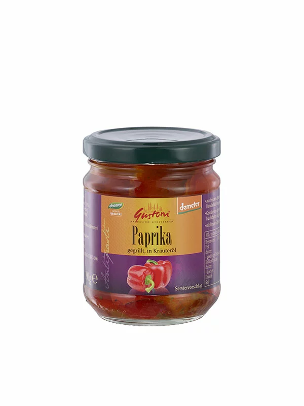 Gustoni Paprika na žaru u biljnom ulju - Organska u staklenki od 190g