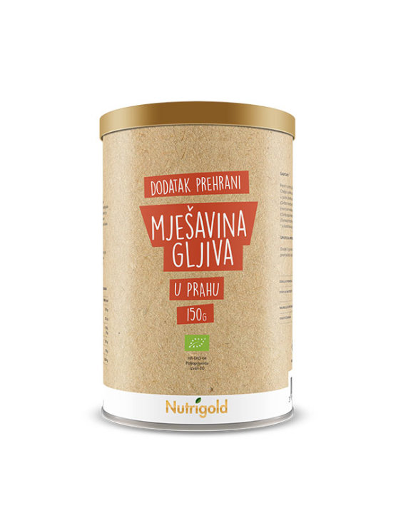 Nutrigold mješavina gljiva u prahu u papirnatoj kutiji od 150g.