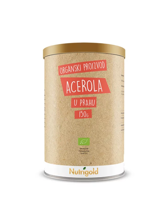 Nutrigold acerola u prahu iz organskog uzgoja dolazi u papirnatoj kutiji od 150g.