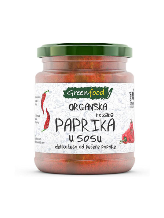 Organska Greenfood rezana paprika u sosu u staklenoj ambalaži od 260g