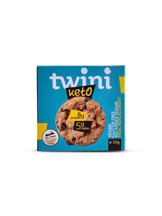 Keto keks s čokoladom bez dodanog šećera u pakiranju od 33g.