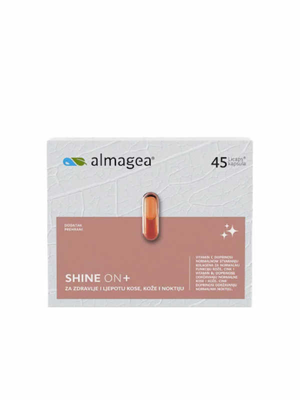 Almagea Shine On+ u pakiranju od 45 kapsula.
