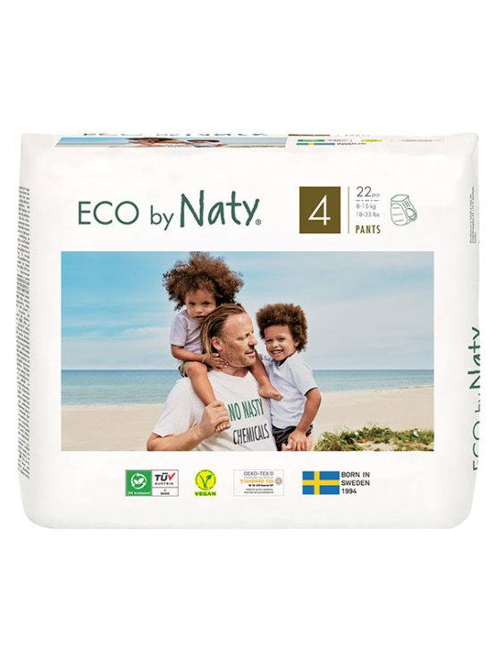 Eco by Naty pelene gačice za djecu veličine 4 (8-15 kg) papirnatoj ambalaži  ima 22 komada