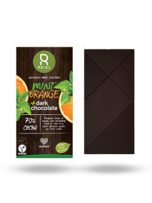 Organska Reizl veganska tamna čokolada bez glutena s narančom i mentom u pakiranju od 70g