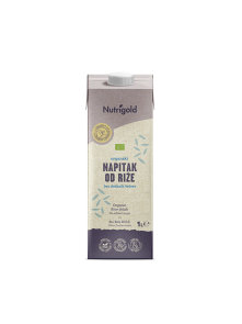 Nutrigold napitak od riže, bez dodaanog šećra u tetrapak ambalaži od 1000ml.