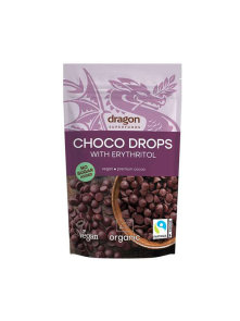 Čokoladni bomboni Choco drops s Eritritom - Organski 200g Dragon Superfoods