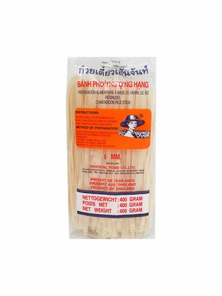 Rižini rezanci 5mm u plastičnoj ambalaži od 400g.