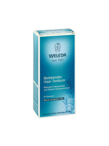 Weleda osnažujući tonik za kosu s ružmarinom u plavoj, kartonskoj ambalaži  od 100ml.