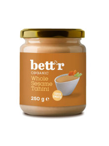 Bett'r organski integralni tahini u staklenoj ambalaži od 250g.