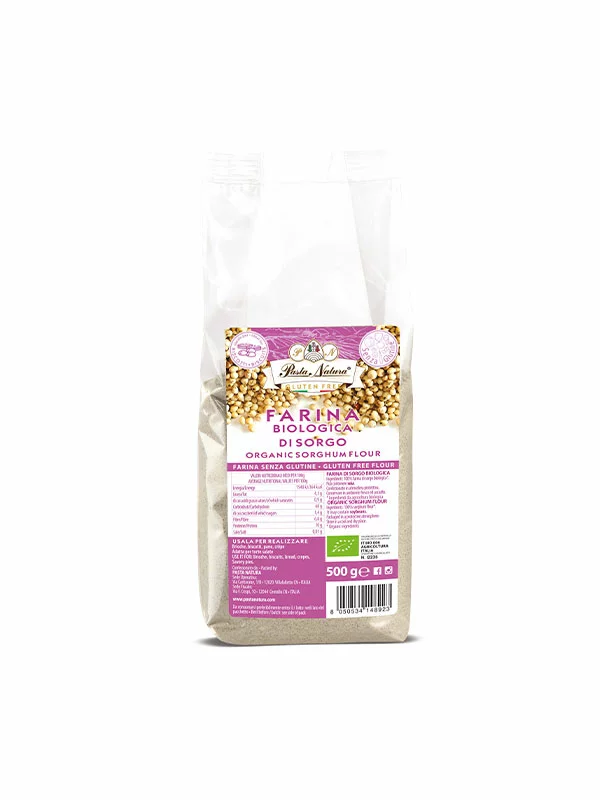 Brašno od sirka bez glutena u plastičnom pakiranju od 500g.