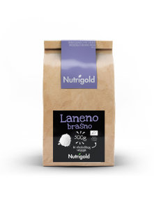 Nutrigold organsko laneno brašno  u smeđoj papirnatoj ambalaži od 500g