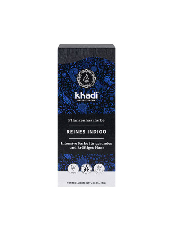 Khadi biljna boja za kosu indigo u pakiranju, 100g praha