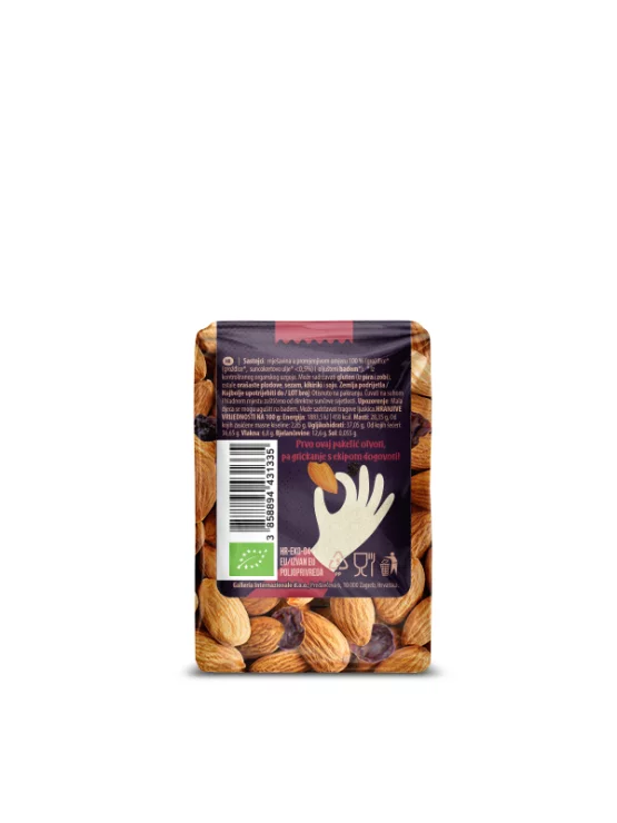 Nutrigold organski bademi i grožđice u NutriGO pakiranju od 100g