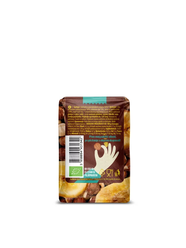 NutriGo - Lješnjak & Čips od banane - Organski 75g Nutrigold