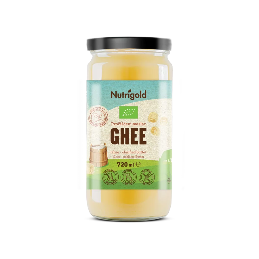 Nutrigold ghee - organski pročišćeni maslac u staklenoj ambalaži od 720ml