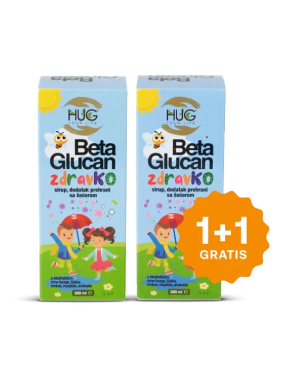 Hug your life 1+1 gratis beta glucan zdravko u staklenom pakiranju 2x200ml