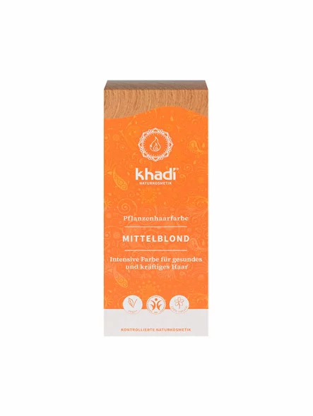 Biljna boja za kosu Srednje plava - 100g Khadi