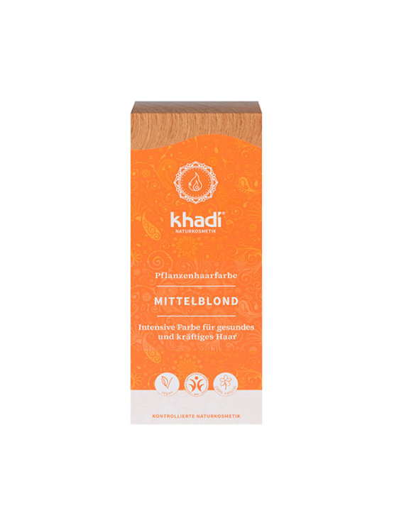 Biljna boja za kosu Srednje plava - 100g Khadi