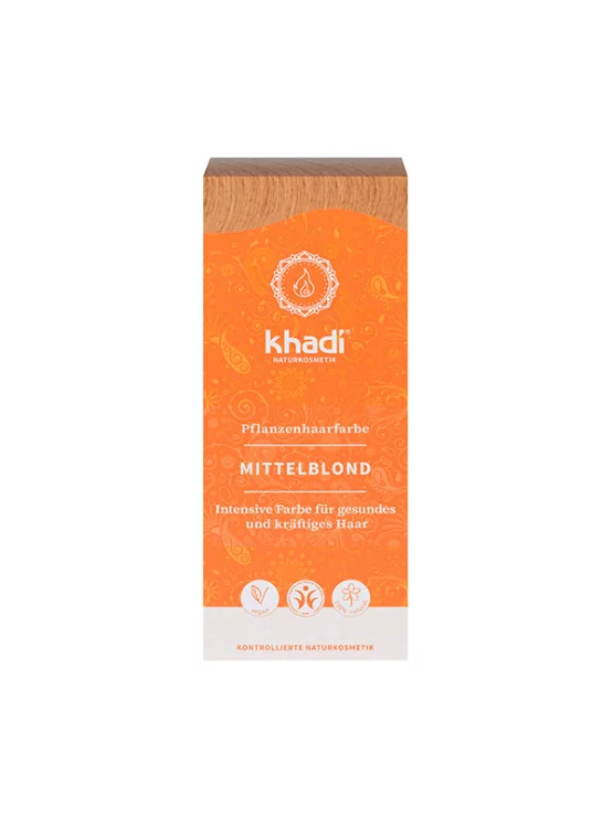 Biljna boja za kosu Srednje plava - 100g Khadi