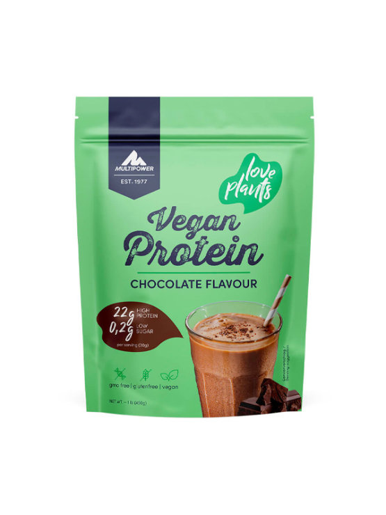 Multipower veganski protein s okusom čokolade u pakiranju od 450g