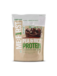 Me:First veganski protein od riže i graška s okusom čokolade u pakiranju od 454g