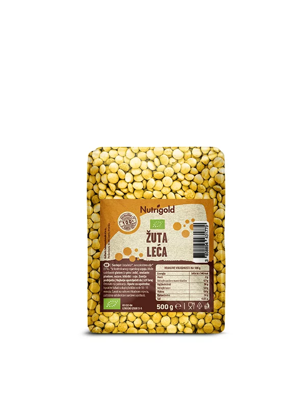 Nutrigold organska Žuta leća u pakiranju od 500g