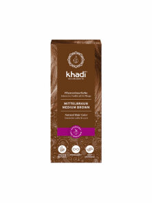 Khadi Biljna boja za kosu Srednje smeđa u bočici od 100g
