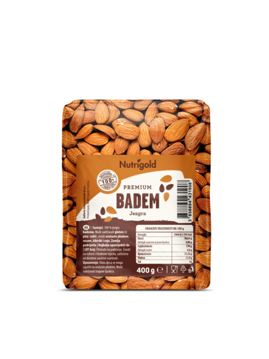 Nutrigold badem premium u prozirnom ambalaži 400g