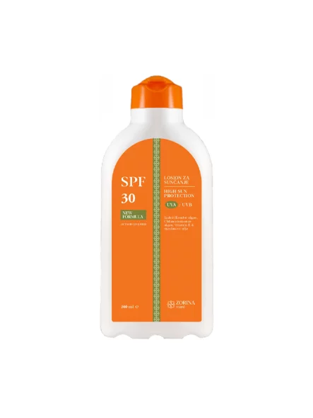Losion za sunčanje SPF 30 u bijelom pakiranju od 200ml Zorina mast