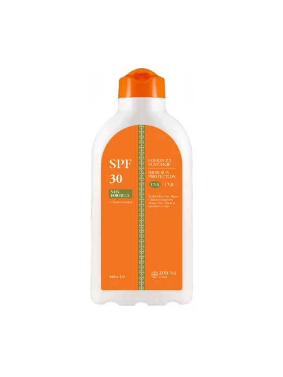 Losion za sunčanje SPF 30 u bijelom pakiranju od 200ml Zorina mast