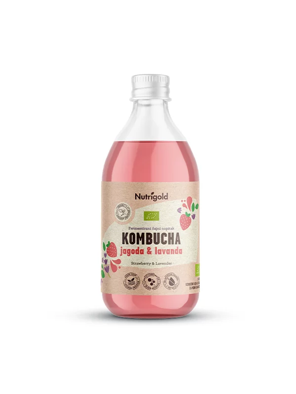 Kombucha Jagoda & Lavanda u ekološkom staklenom pakiranju od 330ml Nutrigold