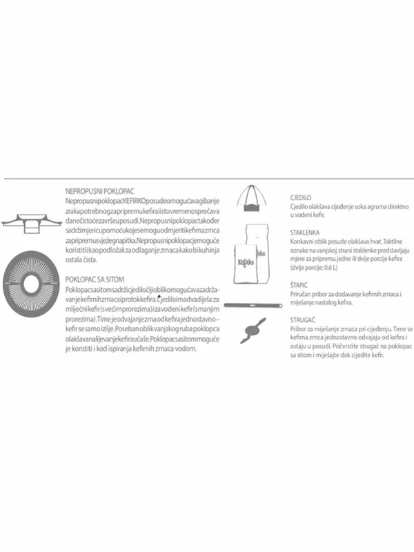 Fermenter set za kefir Rozi - 900ml Kefirko