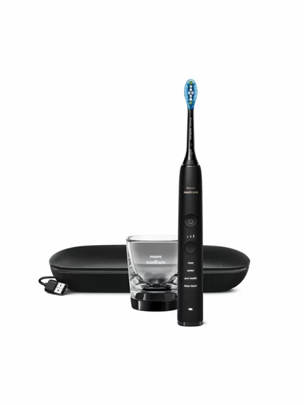 Phillips crna sonična električna četkica za zube Diamond clean s aplikacijom