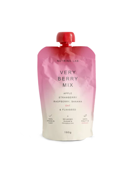 Nutrino Very Berry snack od jabuke, banane, jagode, maline, zobi i lanenih sjemenki u pakiranju od 180g