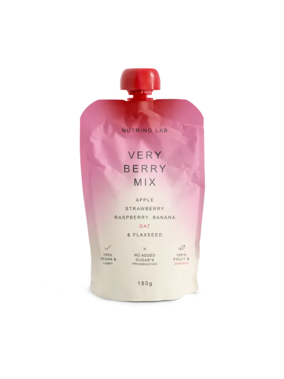 Nutrino Very Berry snack od jabuke, banane, jagode, maline, zobi i lanenih sjemenki u pakiranju od 180g