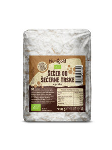 Nutrigold organski šećer od šećerne trske u prahu u prozirnoj ambalaži od 750g