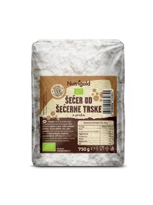 Nutrigold organski šećer od šećerne trske u prahu u prozirnoj ambalaži od 750g