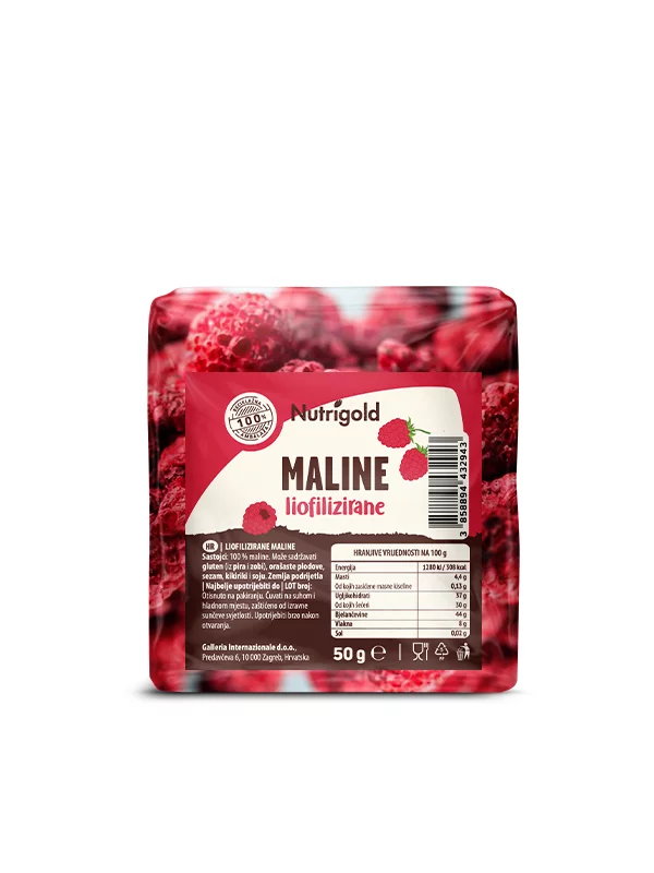Nutrigold Liofilizirane maline u pakiranju od 50g