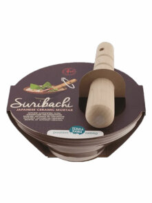 Terrasana Japanski keramički tarionik s drvenim tučkom Suribachi & Surikogi - veličine18 cm