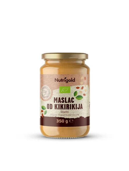 Nutrigold Kikiriki maslac Glatki - Organski u staklenoj ambalaži od 350g