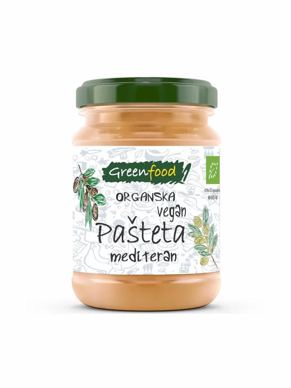 Greenfood Veganska pašteta Mediteran - Organska u staklenci od  185g