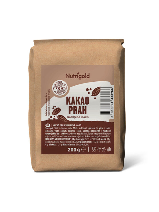 Nutrigold kakao prah u papirnatoj ambalaži od 200g